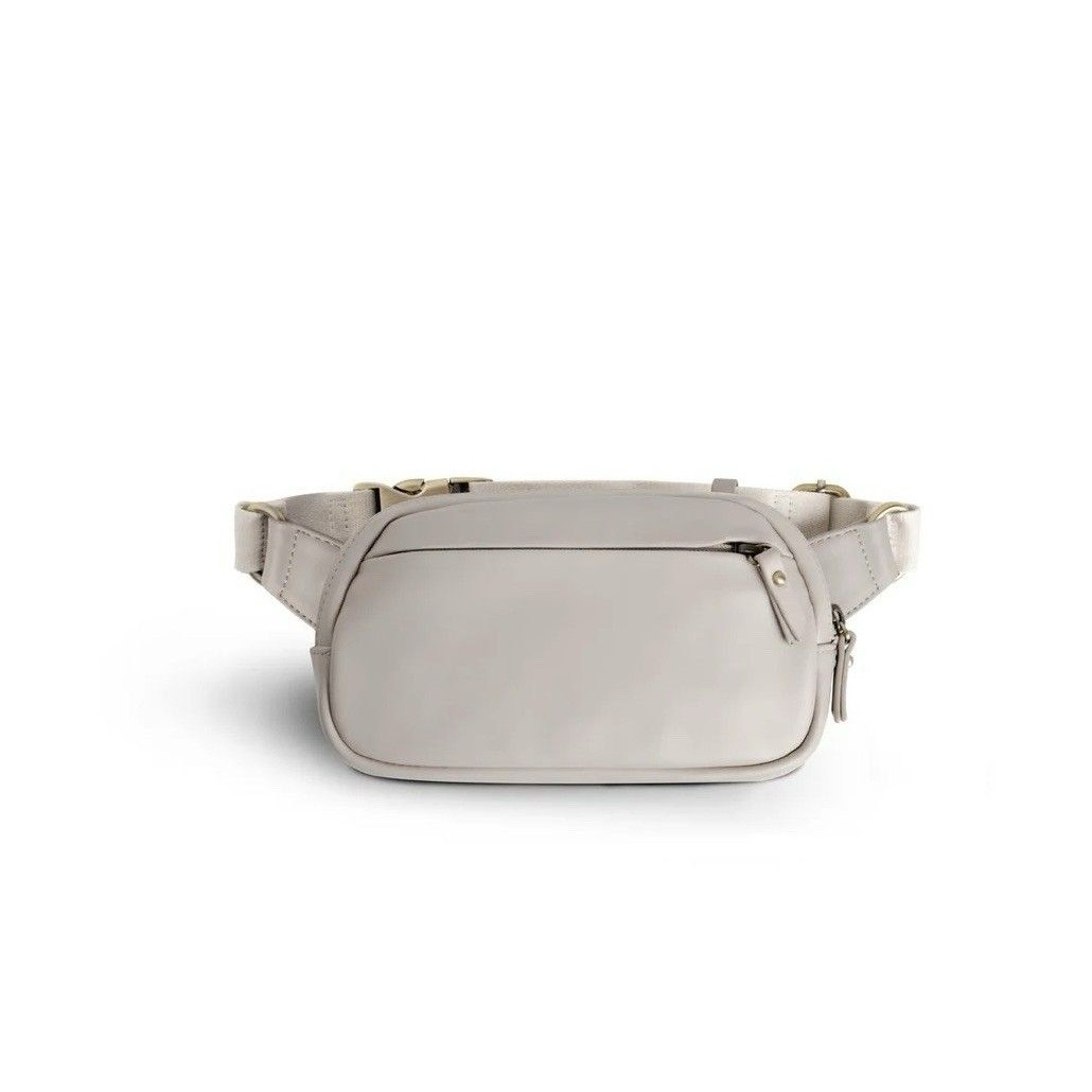 Andar The Indie Belt Bag Bone Togo Full Grain Pebbled Leather Crossbody New